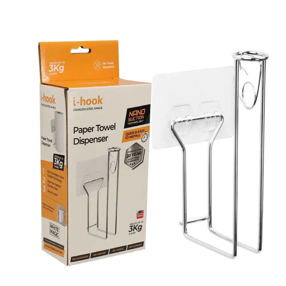 i hook Paper Towel Dispenser White Magic