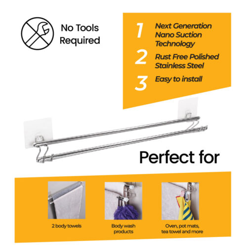 i-hook Double Towel Rail 70cm - Image 6