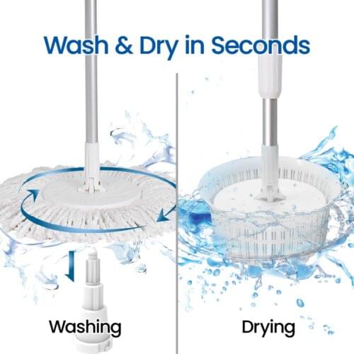 White Magic Turbo Spin Mop Hand Press - Image 3