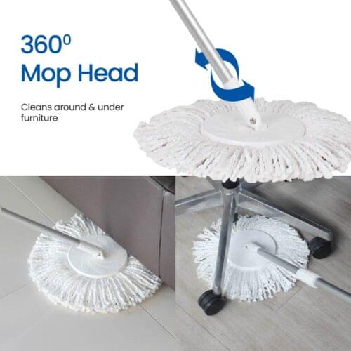 White Magic Turbo Spin Mop Hand Press - Image 5