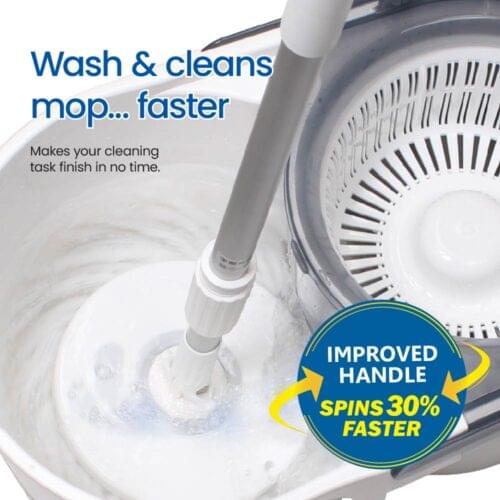 White Magic Turbo Spin Mop Hand Press - Image 6