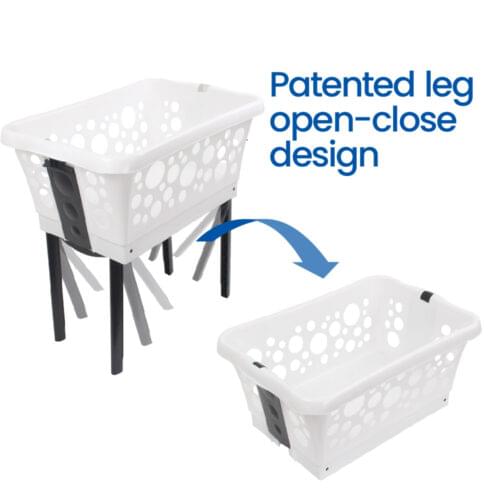 White Magic Laundry Basket On Legs - Image 4