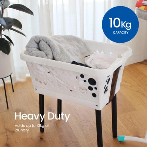 White Magic Laundry Basket On Legs - Image 6