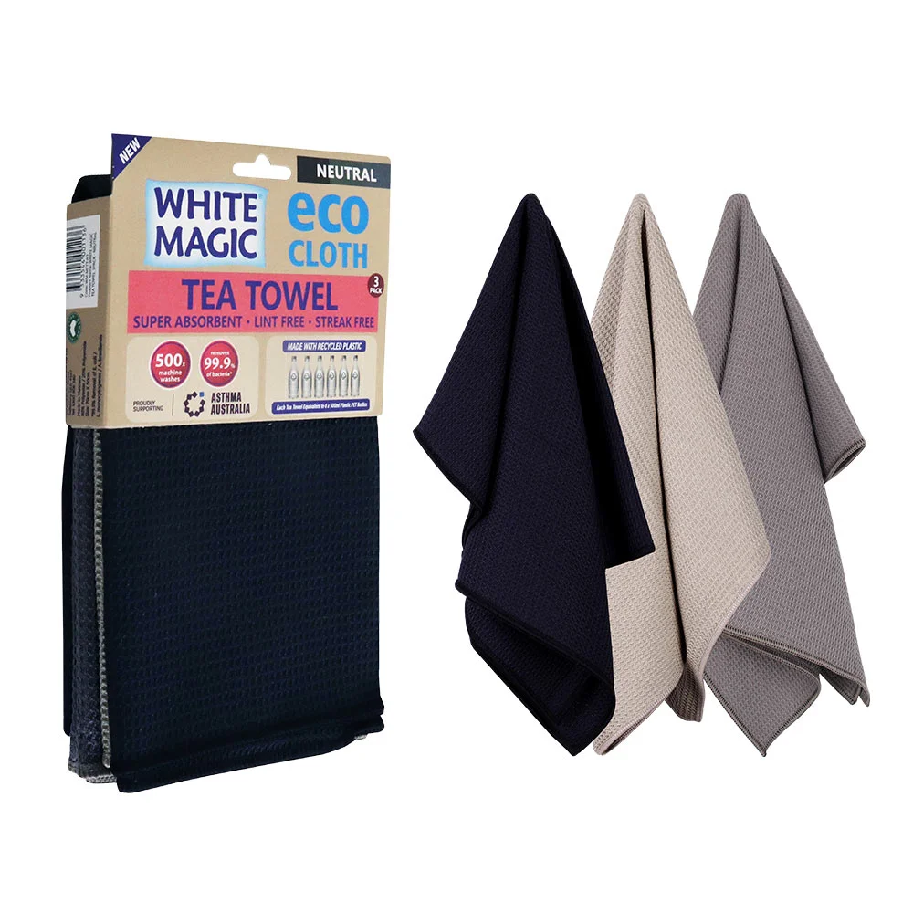 Openook Tea Towel 3 Pack - Black Pearl