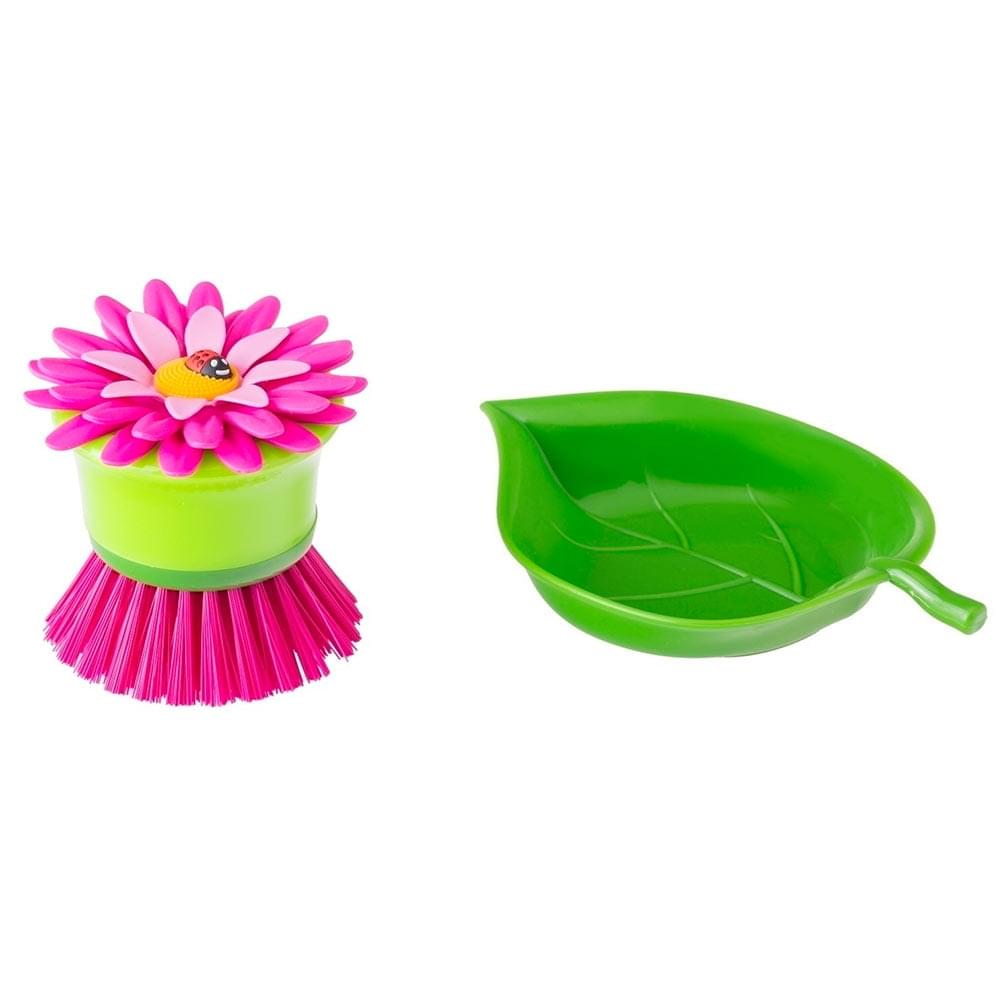 flower dish brush made of plastic