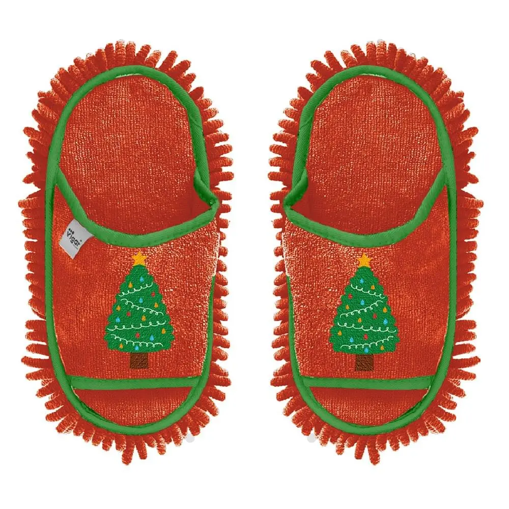 Christmas Tree Microfibre Cleaning Slippers