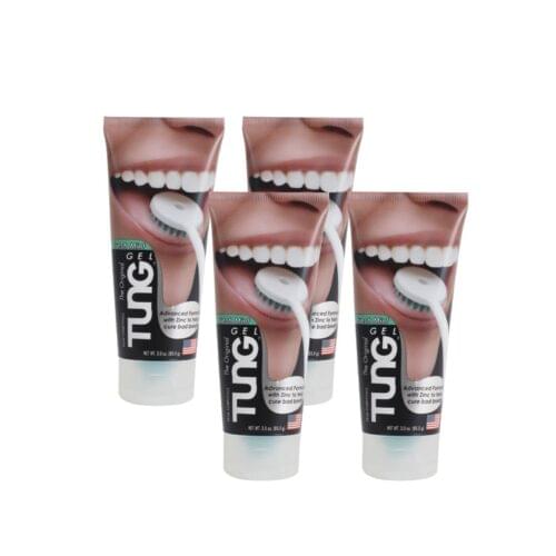 Tung Gel | Tongue Cleaner | Odour Eliminator | Made in USA | Fresh Mint 4 Pack