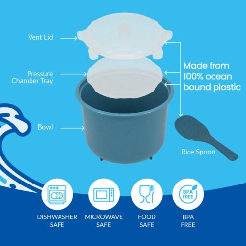 White Magic 100% Ocean Bound Plastic Rice Steamer - Image 4