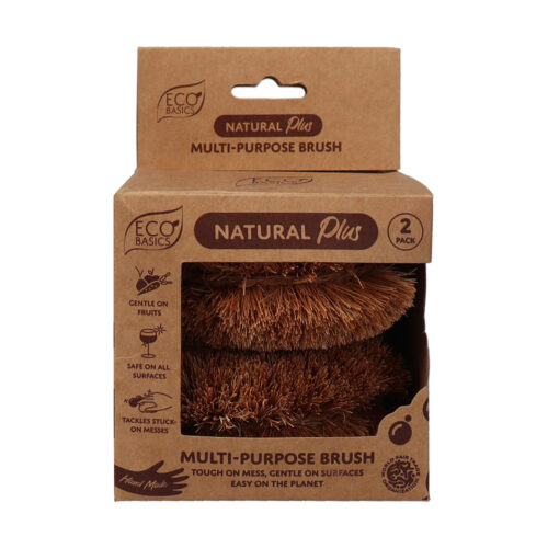 Eco Basics Natural Plus Multi-Purpose Brush Twin Pack