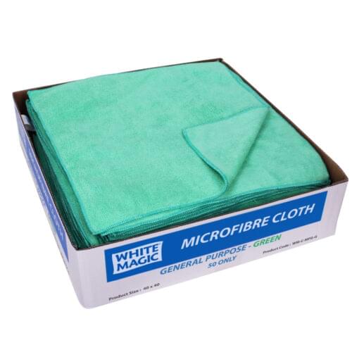 White Magic Microfibre General Purpose Cloth Green - Image 2
