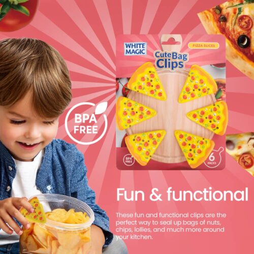 Cute Bag Clips 6 Pack - Pizza Slices - Image 9