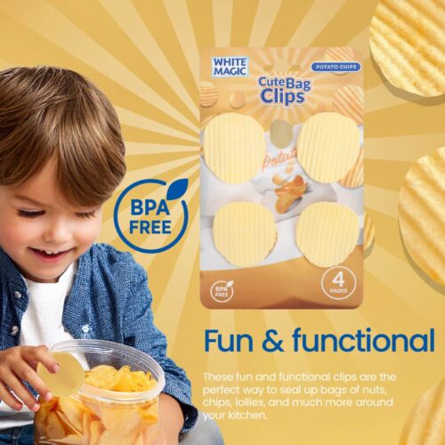 Cute Bag Clips 4 Pack - Potato Chips - Image 5