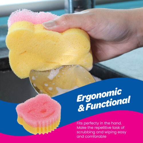 White Magic Scrubtastic Scrub & Wipe Sponge Duo 2 Pack - Image 3