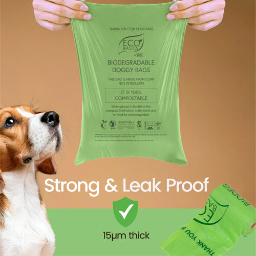 Eco Basics 100% Compostable Doggy Bags 16 Rolls, 240 Bags - Image 8
