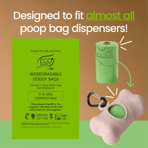 Eco Basics 100% Compostable Doggy Bags 16 Rolls, 240 Bags - Image 3