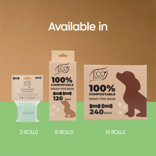 Eco Basics 100% Compostable Doggy Bags 16 Rolls, 240 Bags - Image 5